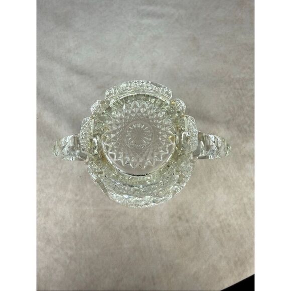 EAPG Imperial Glass Company No. 555 Sugar Bowl Whirling Star Manganese Glow - Picture 12 of 12